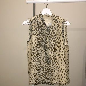 J. Crew Sleeveless Ruffle Blouse